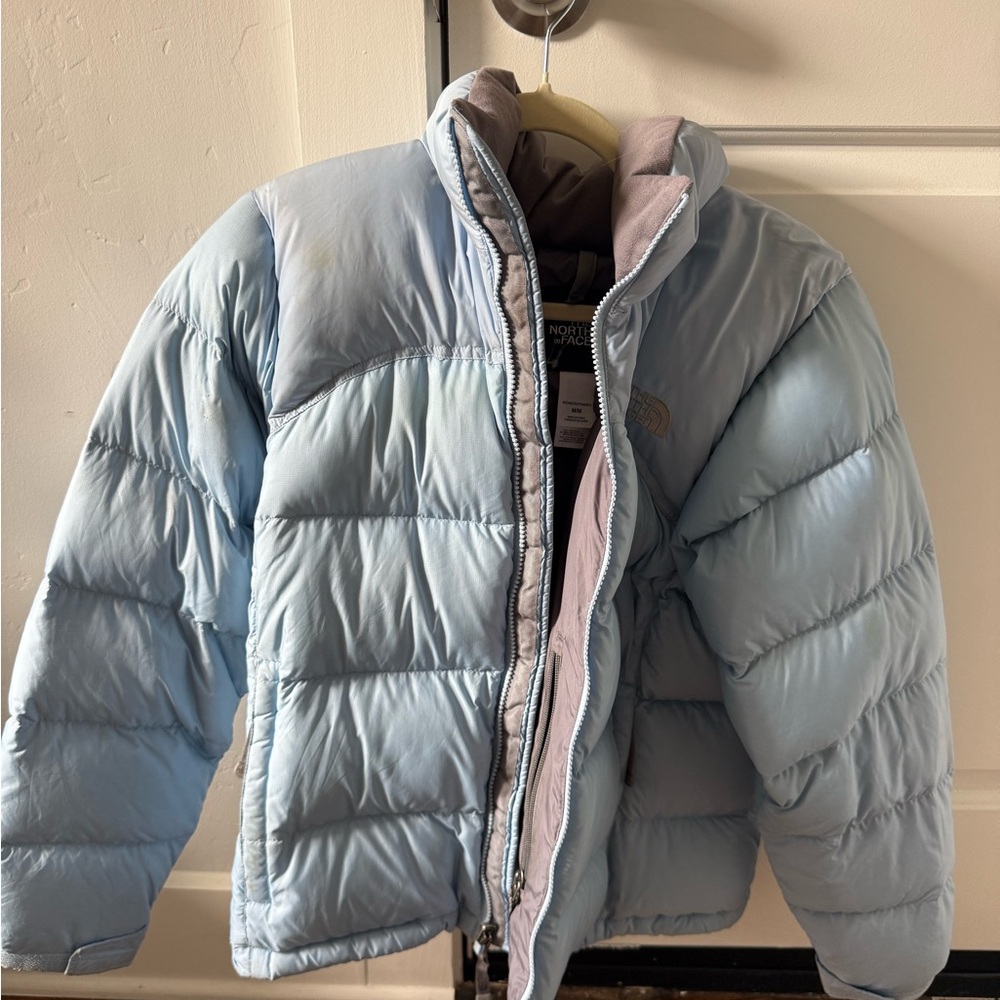 The North Face Sky Blue Puffer Jacket